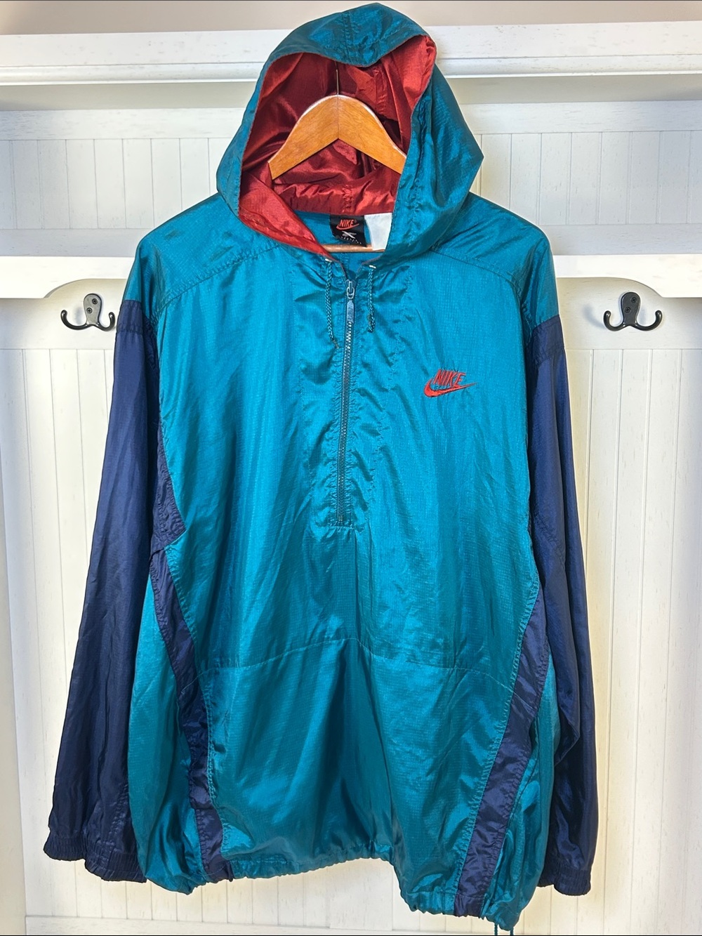 Vintage 90s Nike Cross Training Hooded Anorak Windbreaker Colorblock